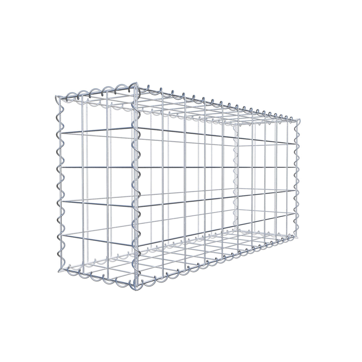 Gabion 100 cm x 50 cm x 30 cm (L x H x D), maskestørrelse 10 cm x 10 cm, spiral