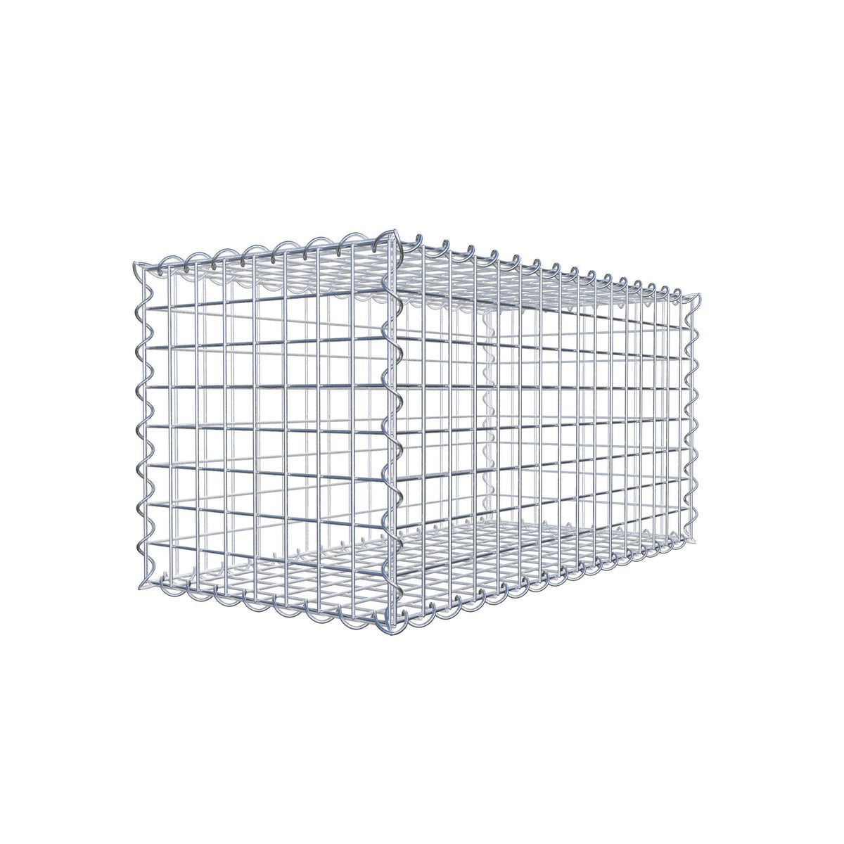 Schanskorf 80 cm x 40 cm x 40 cm (L x H x D), maaswijdte 5 cm x 5 cm, spiraalvormig