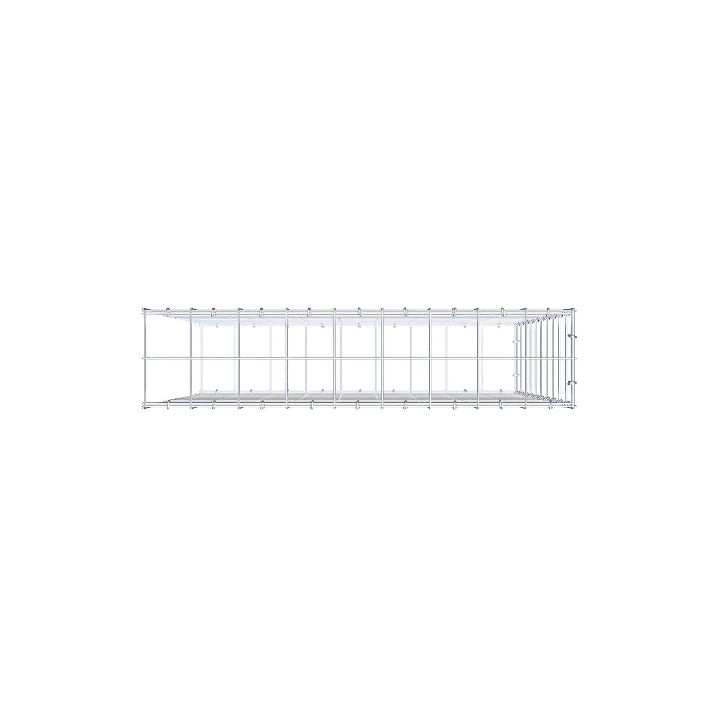 Type 2 oplegkorf 100 cm x 90 cm x 20 cm (L x H x D), maaswijdte 10 cm x 10 cm, C-ring
