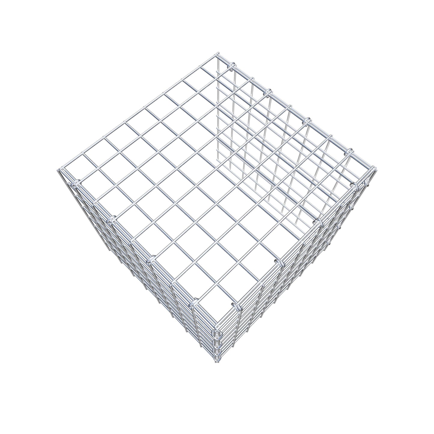 Mounted gabion type 4 40 cm x 40 cm x 40 cm (L x H x D), mesh size 5 cm x 5 cm, C-ring