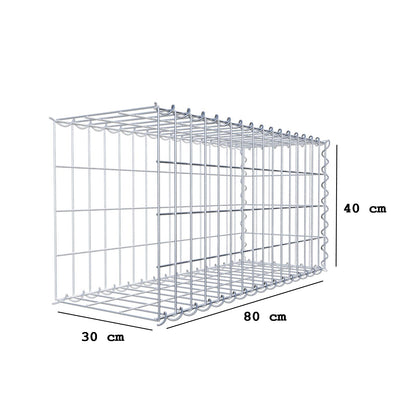 Gavión adicional tipo 2 80 cm x 40 cm x 30 cm (L x A x P), malla 5 cm x 10 cm, en espiral