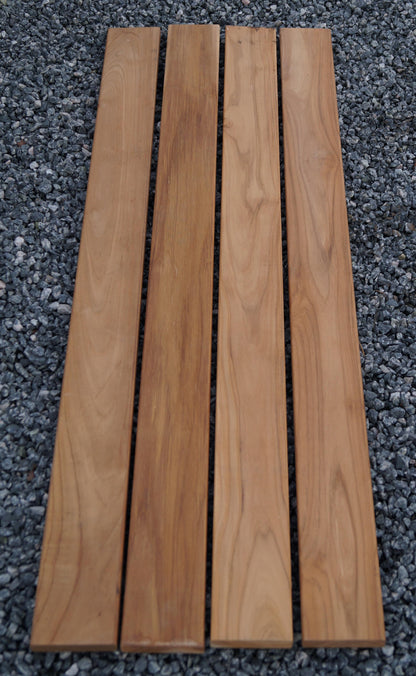 Tuinbank 2 bloemzuilen TEAK MW 5 x 5 cm, thermisch verzinkt