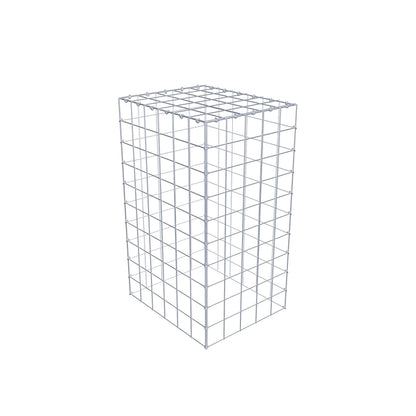 Typ 3 påbyggnadsgabion 100 cm x 60 cm x 50 cm (L x H x D), maskstorlek 10 cm x 10 cm, C-ring
