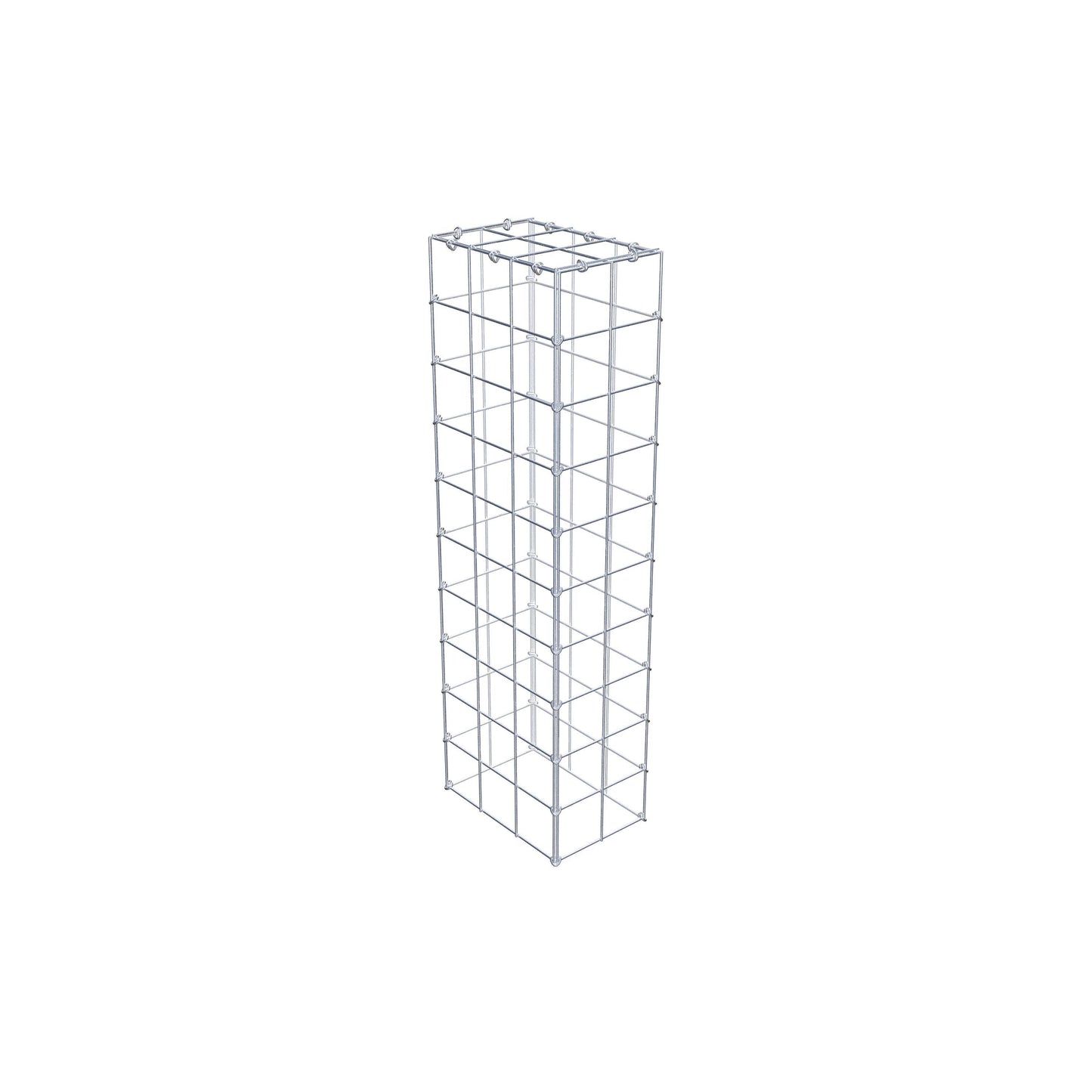 Typ 3 påbyggnadsgabion 100 cm x 30 cm x 20 cm (L x H x D), maskstorlek 10 cm x 10 cm, C-ring