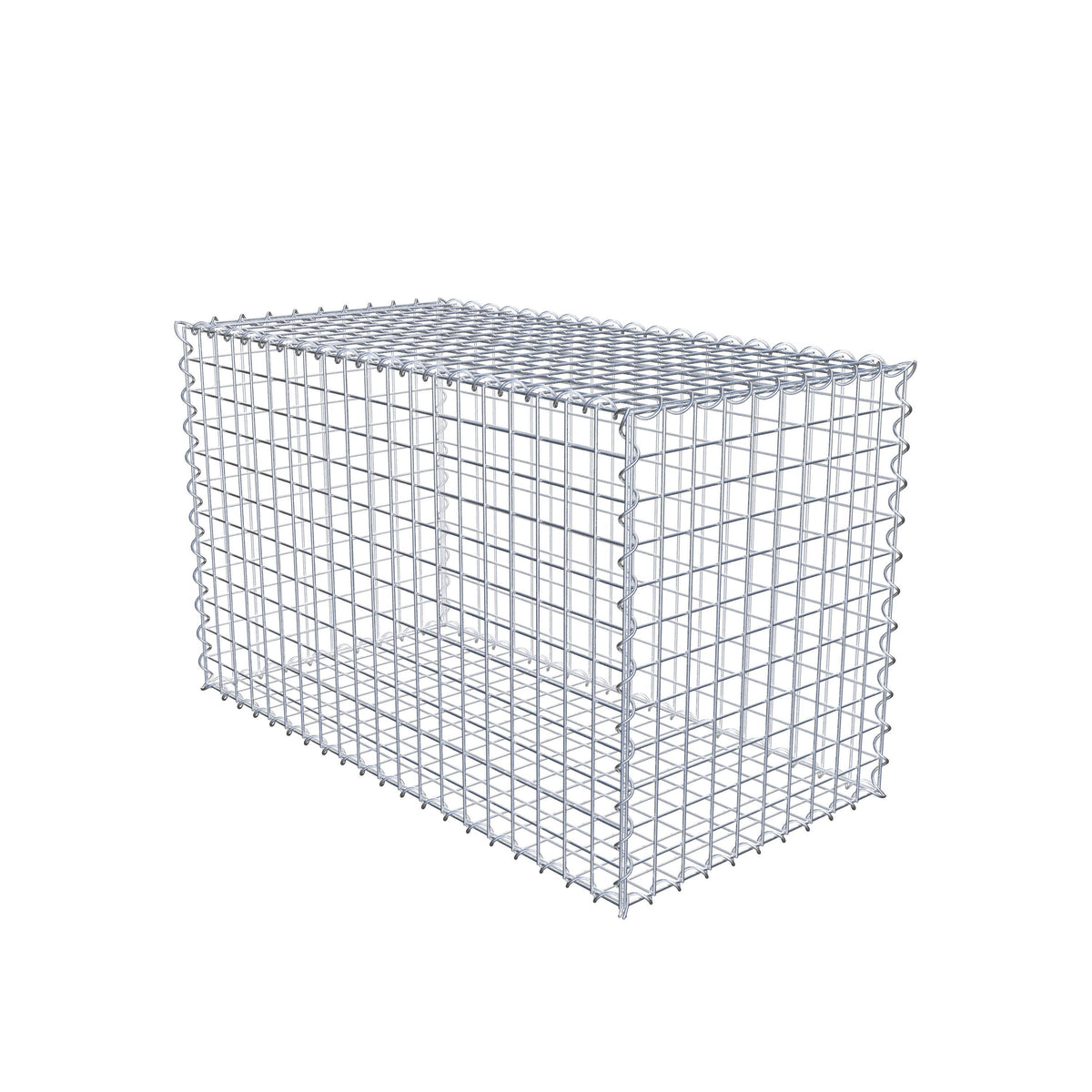 Gabião 100 cm x 60 cm x 50 cm (C x A x P), malhagem 5 cm x 5 cm, espiral