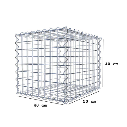 Gabião 50 cm x 40 cm x 40 cm (C x A x P), malhagem 5 cm x 5 cm, espiral
