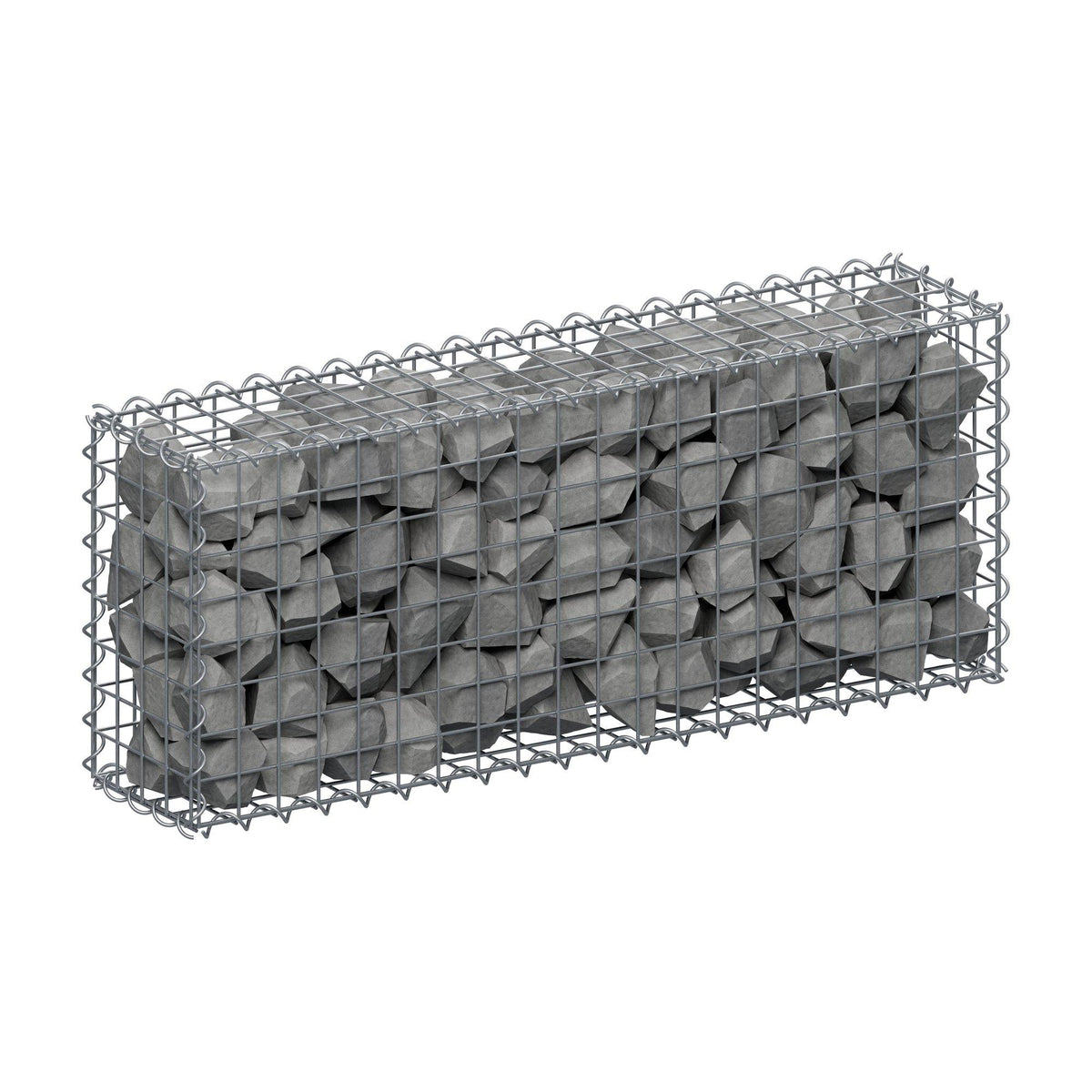 Gabion 100 cm x 40 cm x 20 cm (L x H x D), mesh size 5 cm x 5 cm, spiral