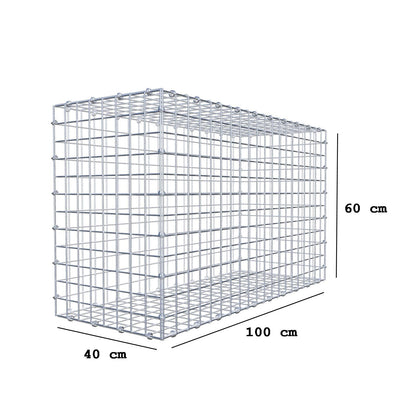 Schanskorf 100 cm x 60 cm x 40 cm (L x H x D), maaswijdte 5 x 5 cm, spiraalring