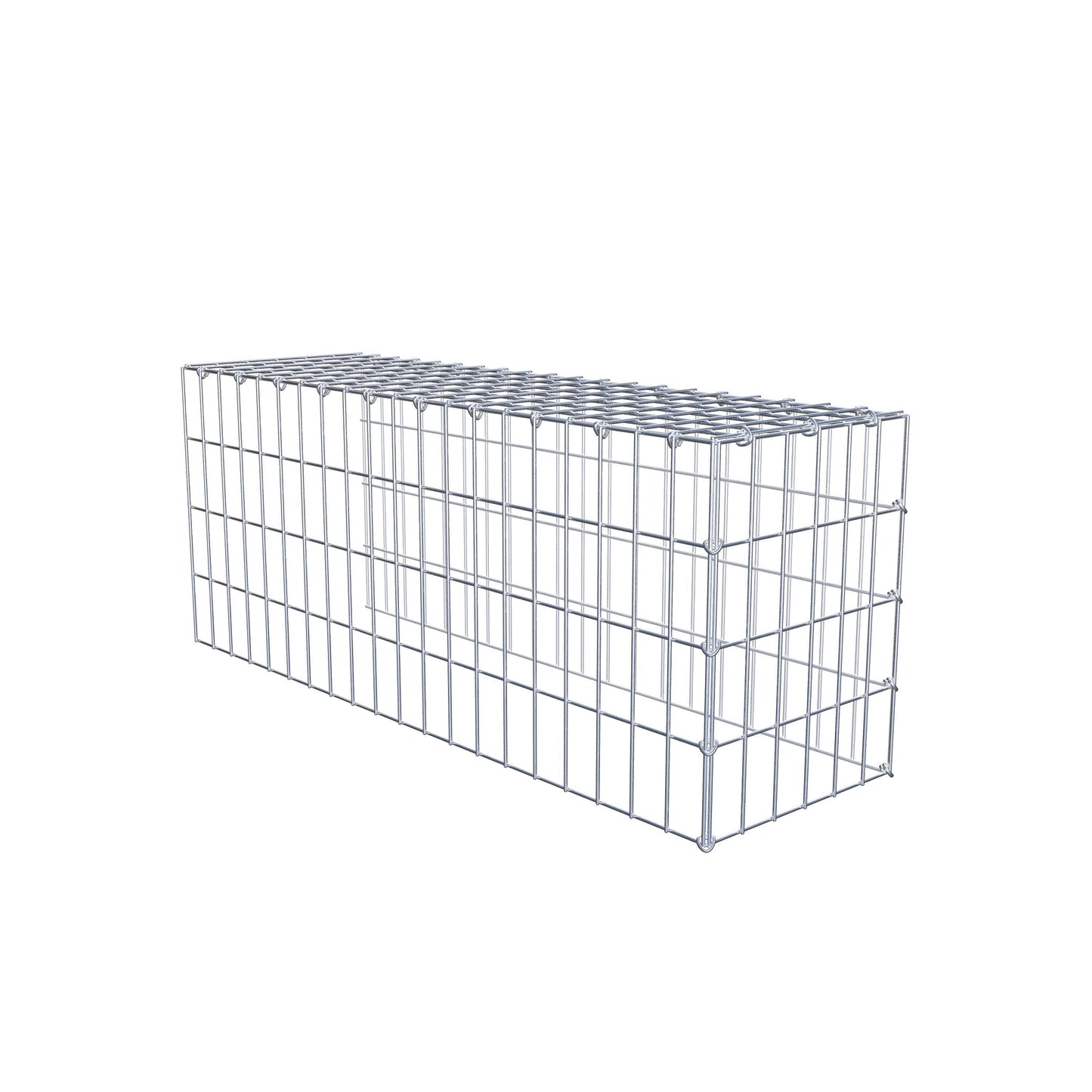 Typ 4 påbyggnadsgabion 100 cm x 40 cm x 30 cm (L x H x D), maskstorlek 5 cm x 10 cm, C-ring