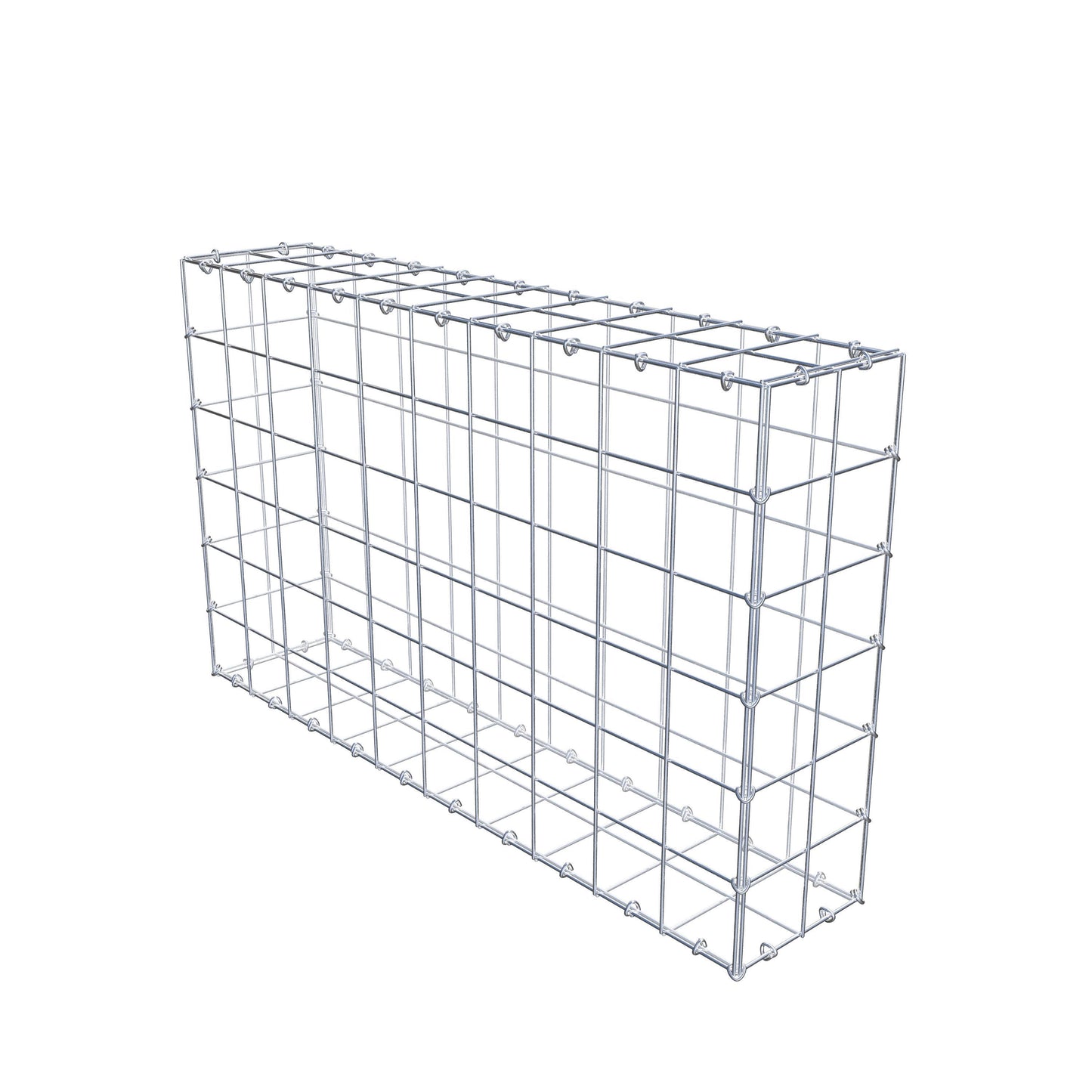 Gabião 100 cm x 60 cm x 20 cm (C x A x P), malhagem 10 cm x 10 cm, anel C