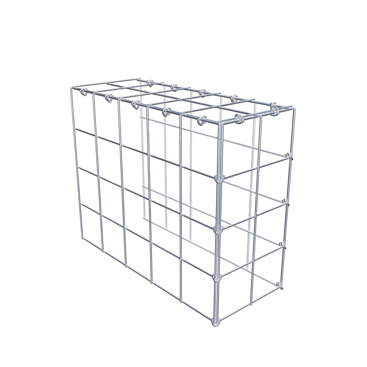 Monteret gabion type 4 50 cm x 40 cm x 20 cm (L x H x D), maskestørrelse 10 cm x 10 cm, C-ring