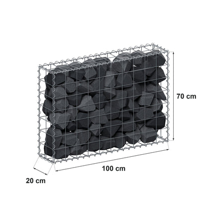 Gabion 100 cm x 70 cm x 20 cm (L x H x D), maskstorlek 10 cm x 10 cm, spiral