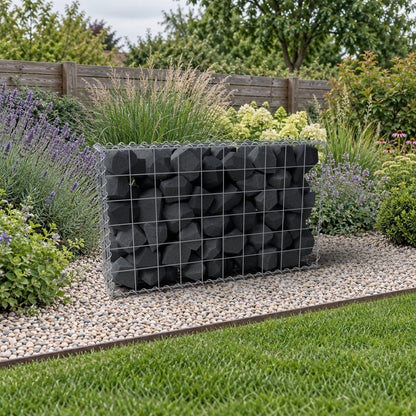 Gabion 100 cm x 60 cm x 20 cm (L x H x D), maskstorlek 10 cm x 10 cm, spiral
