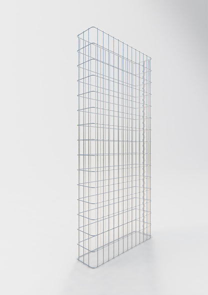 Gabionenzaun Länge 67 cm, Höhe 180 cm, Tiefe 17 cm, Maschenweite 5 x 10 cm