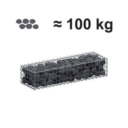 Gabion 100 cm x 20 cm x 30 cm (L x H x P), mailles 5 cm x 5 cm, spirale