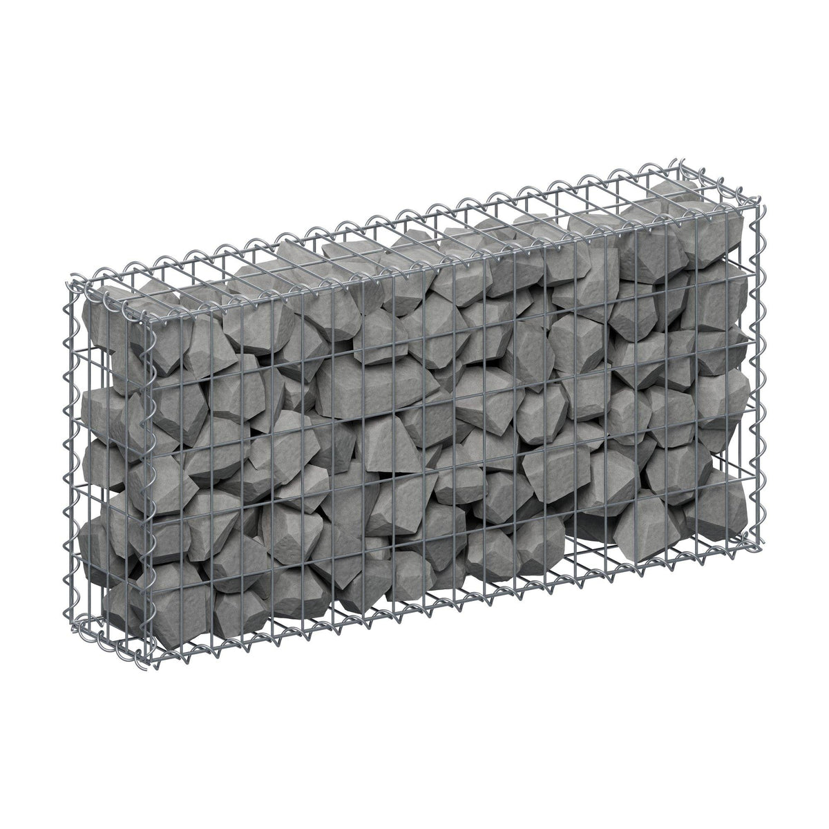 Schanskorf 100 cm x 50 cm x 20 cm (L x H x D), maaswijdte 5 cm x 10 cm, spiraalvormig
