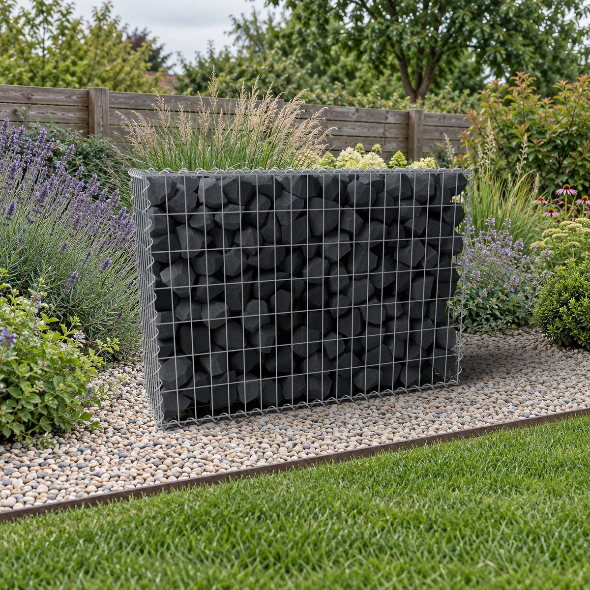Gabião 100 cm x 70 cm x 30 cm (C x A x P), malhagem 5 cm x 10 cm, espiral