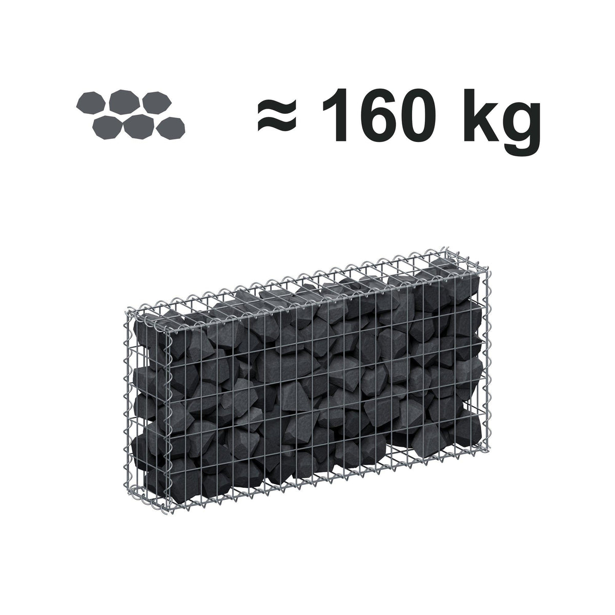Schanskorf 100 cm x 50 cm x 20 cm (L x H x D), maaswijdte 5 cm x 10 cm, spiraalvormig