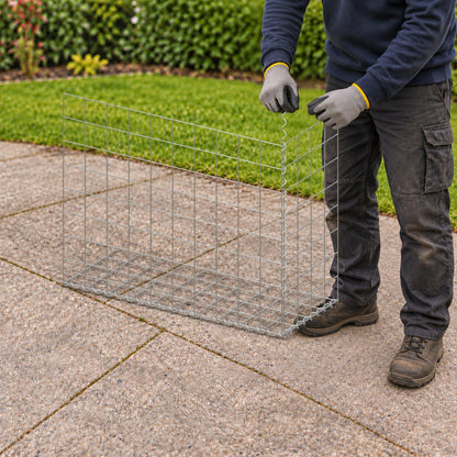 Gabion 100 cm x 80 cm x 40 cm (L x H x D), maskstorlek 10 cm x 10 cm, spiral