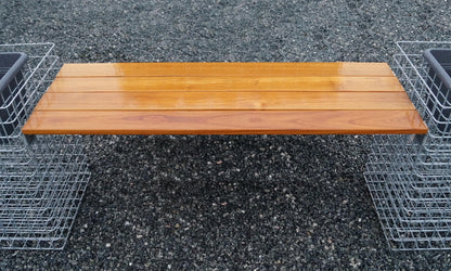 Tuinbank 2 bloemzuilen TEAK MW 5 x 5 cm, thermisch verzinkt