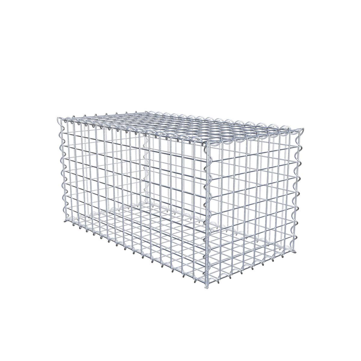 Schanskorf 80 cm x 40 cm x 40 cm (L x H x D), maaswijdte 5 cm x 5 cm, spiraalvormig