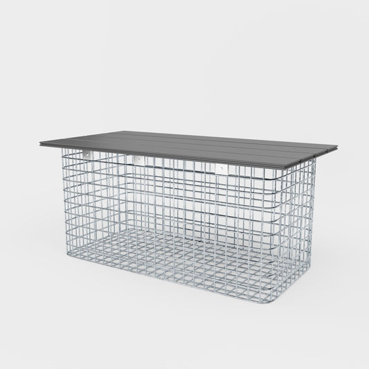 Banco de jardín 102 x 50 x 52 cm MW 5 x 5 cm galvanizado en caliente, con tablero reciclado en antracita