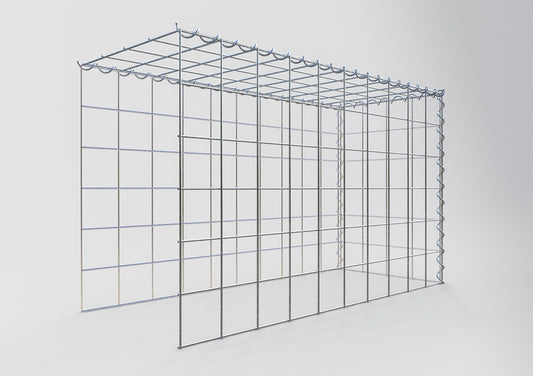 Gabion rapporté type 4 100 cm x 60 cm x 40 cm (L x H x P), mailles 10 cm x 10 cm, spirale