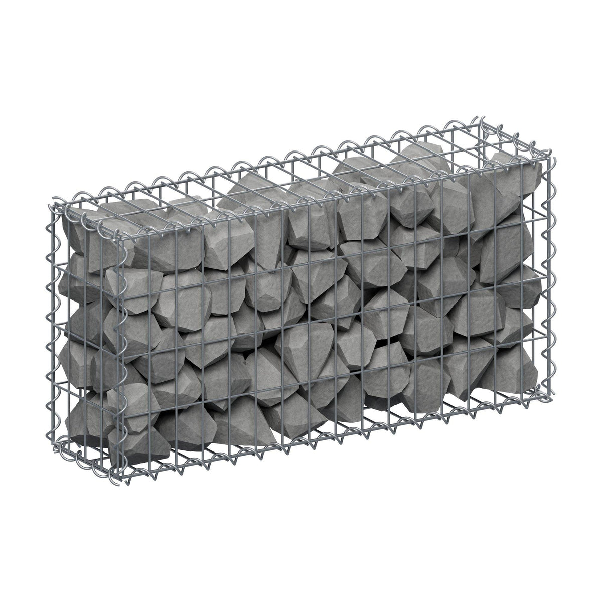 Gabion 80 cm x 40 cm x 20 cm (L x H x D), maskstorlek 5 cm x 10 cm, spiral