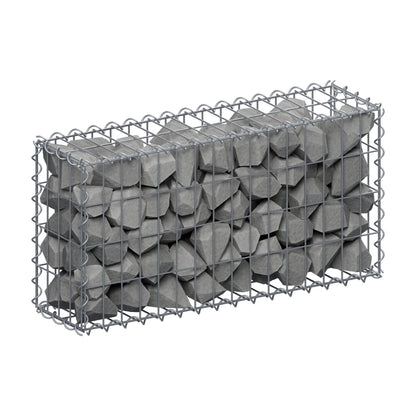 Gabion 80 cm x 40 cm x 20 cm (L x H x D), maskstorlek 5 cm x 10 cm, spiral