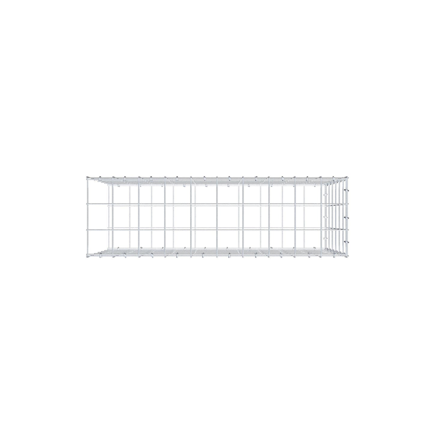 Gavión complementario de tipo 2 100 cm x 60 cm x 30 cm (largo x alto x fondo), malla 10 cm x 10 cm, anillo en C
