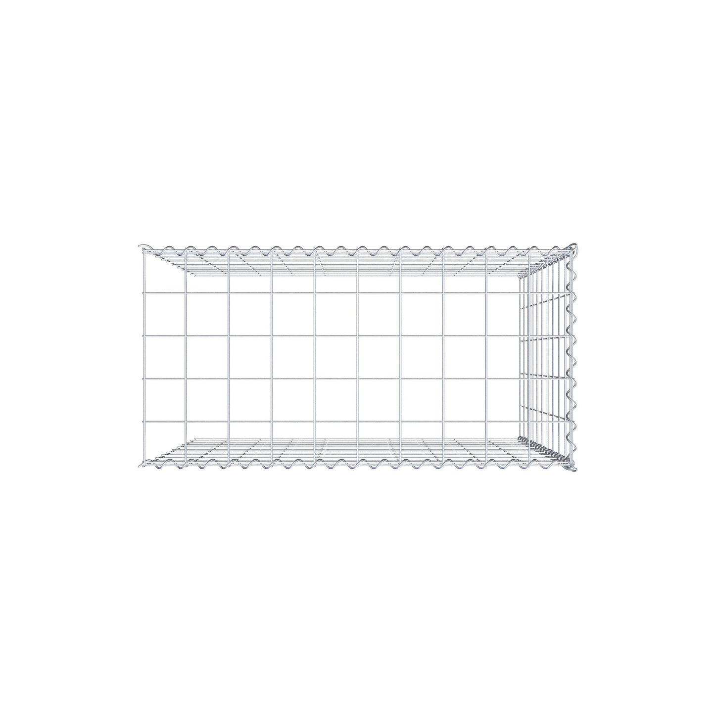 Gabbione aggiuntivo tipo 4 100 cm x 100 cm x 50 cm (L x H x P), dimensione maglia 10 cm x 10 cm, a spirale
