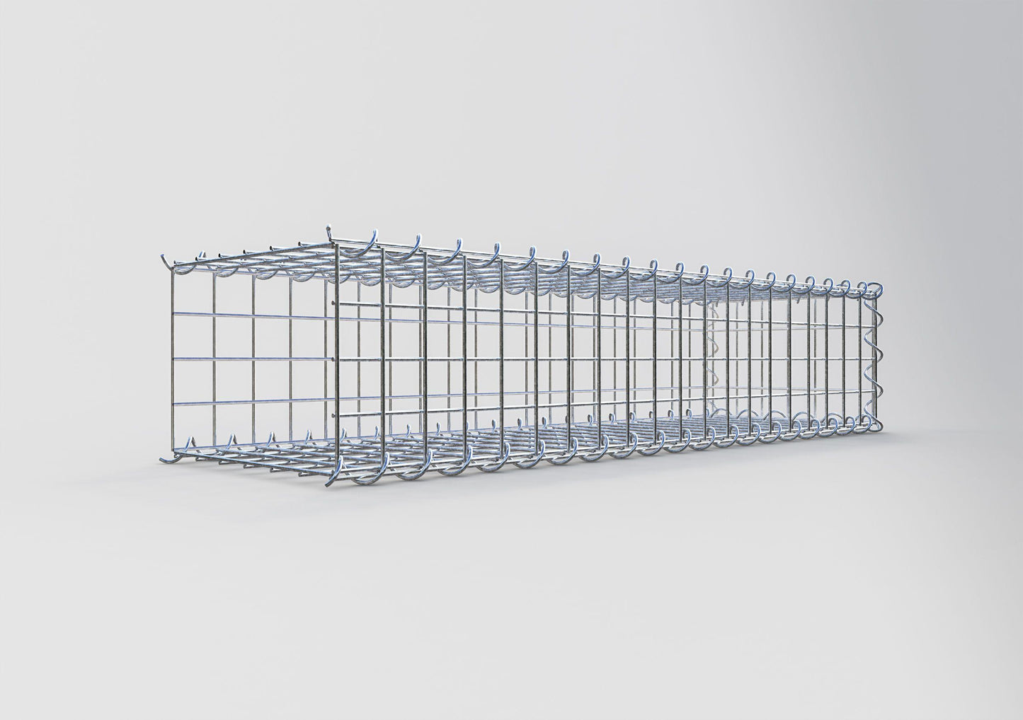 Anbaugabione Typ 2 100 cm x 20 cm x 30 cm (L x H x T), Maschenweite 5 cm x 5 cm, Spirale