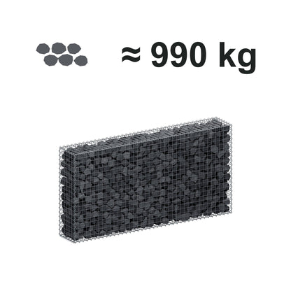 Gabion 200 cm x 100 cm x 30 cm (L x H x D), maskstorlek 5 cm x 5 cm, spiral