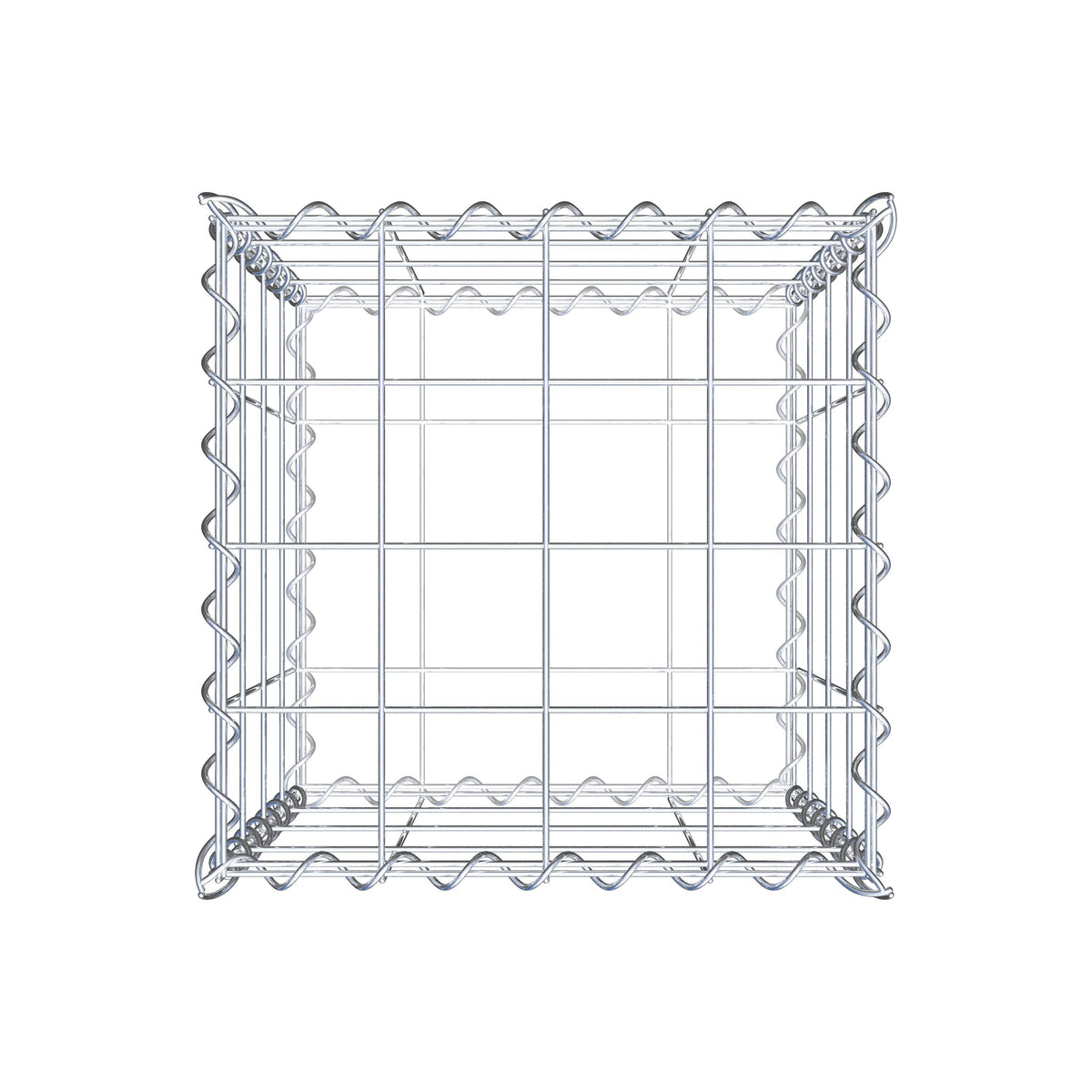 Gabione 40 cm x 40 cm x 40 cm (L x H x T), Maschenweite 10 cm x 10 cm, Spirale