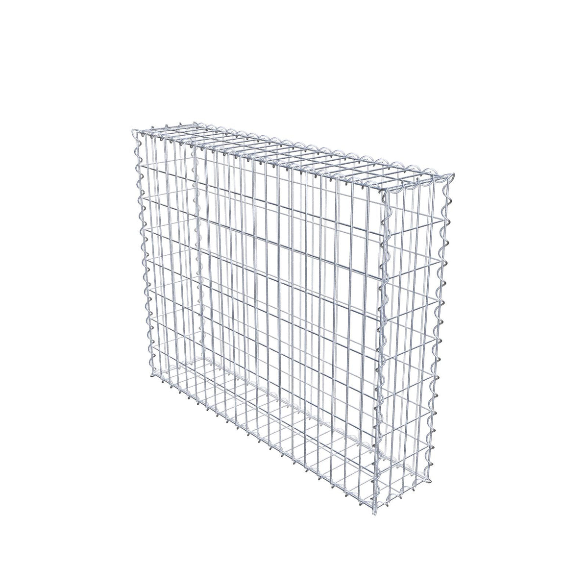 Gabione 100 cm x 80 cm x 20 cm (L x H x T), Maschenweite 5 cm x 10 cm, Spirale
