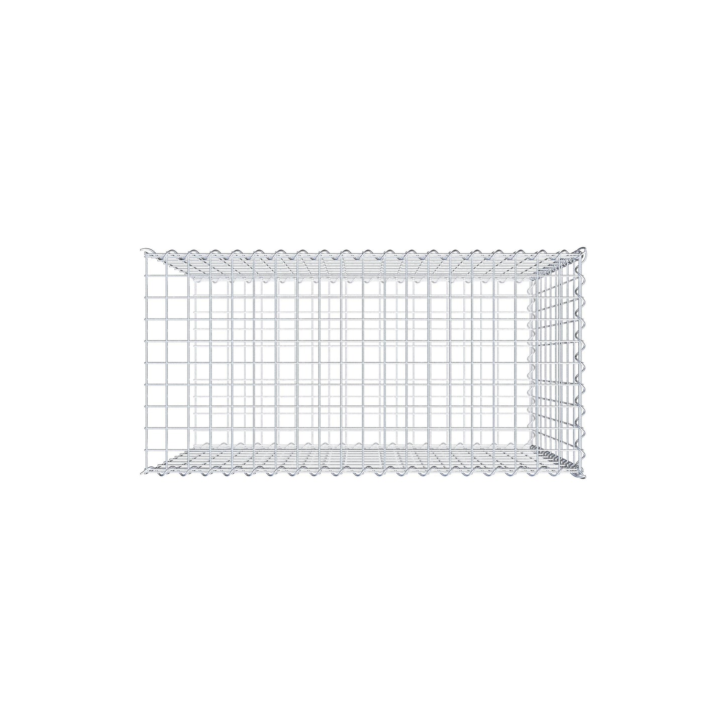 Extra gabion typ 2 100 cm x 90 cm x 50 cm (L x H x D), maskstorlek 5 cm x 10 cm, spiral