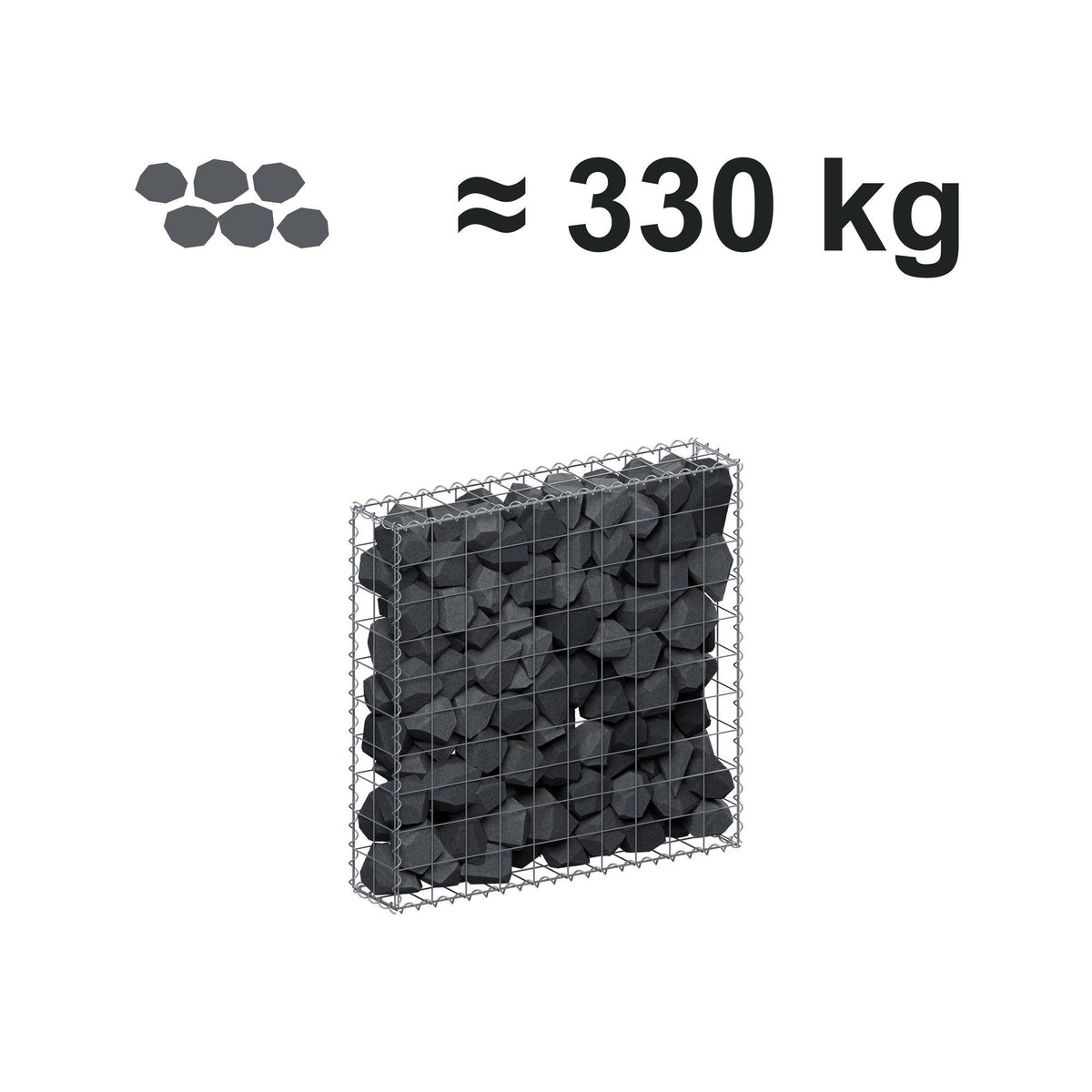 Gabion 100 cm x 100 cm x 20 cm (L x H x D), maskstorlek 10 cm x 10 cm, spiral
