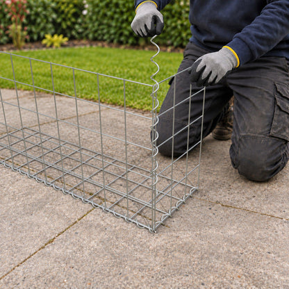 Gabion 100 cm x 50 cm x 30 cm (L x H x D), maskestørrelse 10 cm x 10 cm, spiral