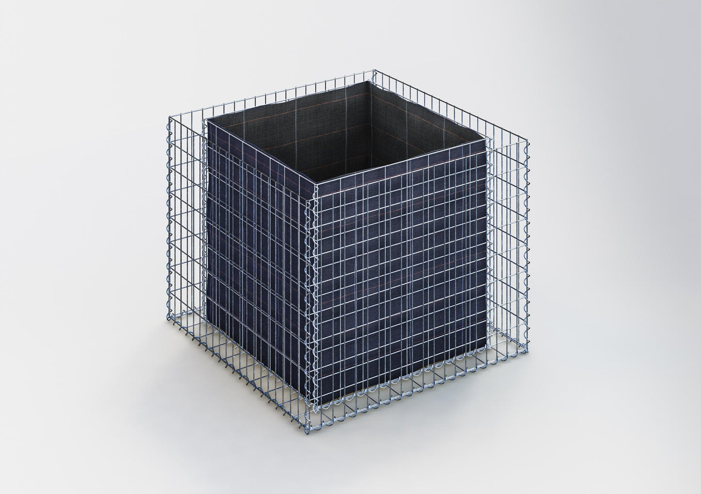 Högbädd, fyrkantig 100 cm x 80 cm x 100 cm (L x H x D), maskstorlek 5 x 10 cm, väggtjocklek 10 cm