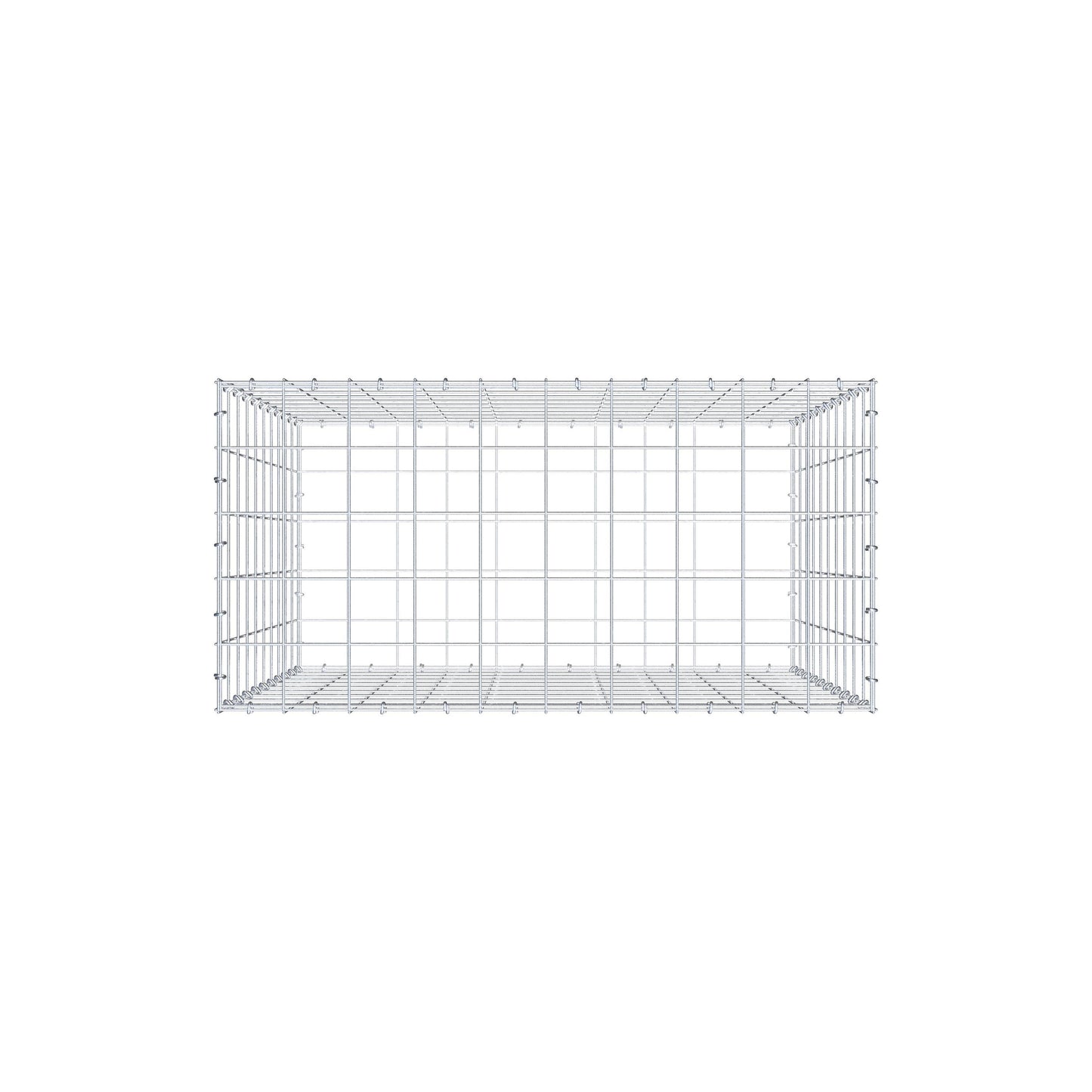 Gabion 100 cm x 100 cm x 50 cm (L x H x D), maskstorlek 10 cm x 10 cm, C-ring