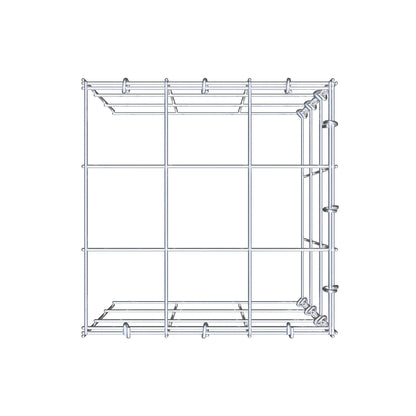 Opbouw schanskorf type 4 30 cm x 30 cm x 30 cm (L x H x D), maaswijdte 10 cm x 10 cm, C-ring