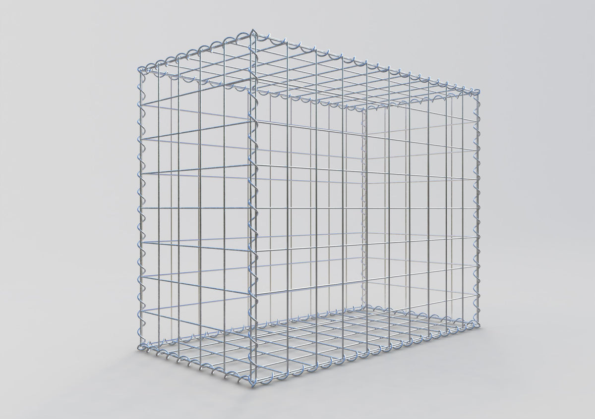 Gabion 100 cm x 80 cm x 50 cm (L x H x D), maskestørrelse 10 cm x 10 cm, spiral