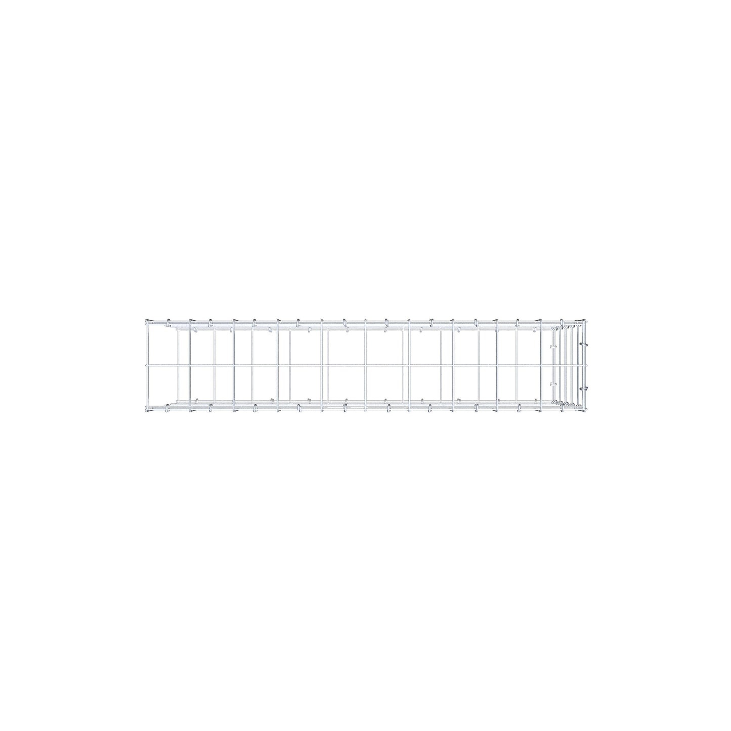 Type 2 oplegkorf 100 cm x 50 cm x 20 cm (L x H x D), maaswijdte 10 cm x 10 cm, C-ring