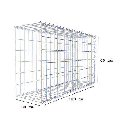 Påväxt gabion typ 2 100 cm x 60 cm x 30 cm (L x H x D), maskstorlek 5 cm x 10 cm, spiral