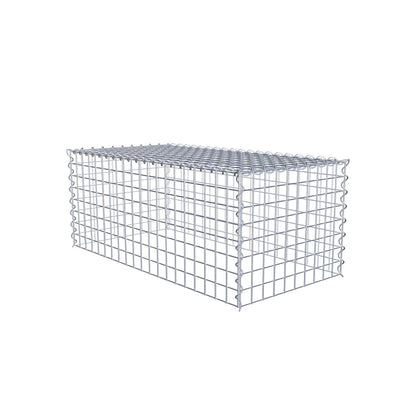 Opvokset gabion type 3 100 cm x 40 cm x 50 cm (L x H x D), maskestørrelse 5 cm x 5 cm, spiral