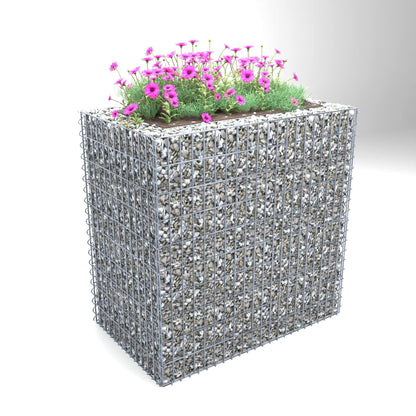 Högbädd, fyrkantig 100 cm x 100 cm x 60 cm (L x H x D), maskstorlek 5 x 10 cm, väggtjocklek 10 cm
