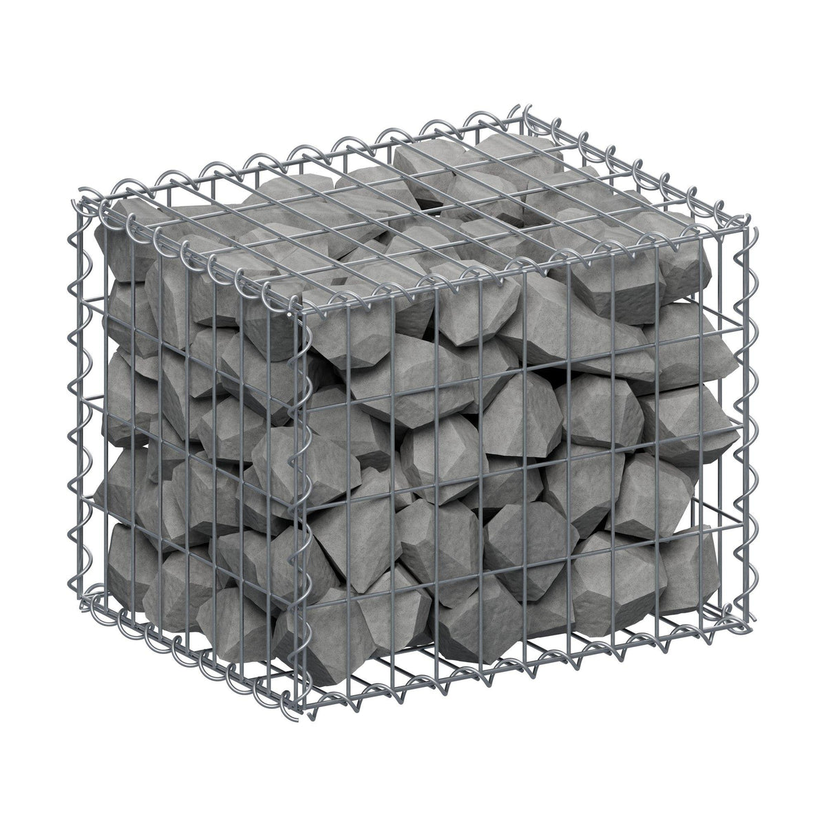 Gabion 50 cm x 40 cm x 40 cm (L x H x D), maskstorlek 5 cm x 10 cm, spiral