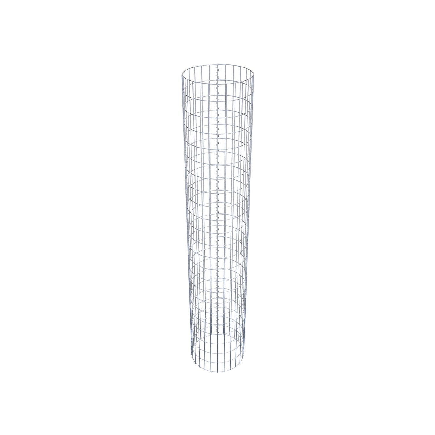 Schanskorfzuil rond 42 cm diameter, 230 cm hoogte, maaswijdte 5 cm x 10 cm