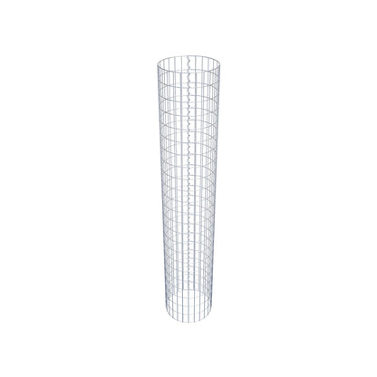 Schanskorfzuil rond 42 cm diameter, 230 cm hoogte, maaswijdte 5 cm x 10 cm