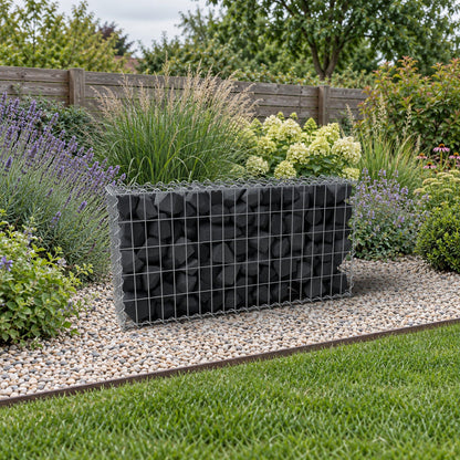 Schanskorf 100 cm x 50 cm x 20 cm (L x H x D), maaswijdte 5 cm x 10 cm, spiraalvormig